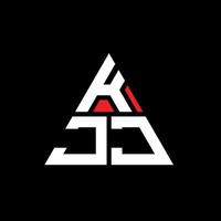 diseño de logotipo de letra triangular kjj con forma de triángulo. monograma de diseño del logotipo del triángulo kjj. plantilla de logotipo de vector de triángulo kjj con color rojo. logo triangular kjj logo simple, elegante y lujoso.