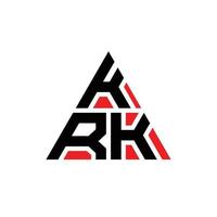 diseño de logotipo de letra triangular krk con forma de triángulo. monograma de diseño del logotipo del triángulo krk. plantilla de logotipo de vector de triángulo krk con color rojo. logotipo triangular krk logotipo simple, elegante y lujoso.