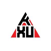 diseño de logotipo de letra triangular kxu con forma de triángulo. monograma de diseño del logotipo del triángulo kxu. plantilla de logotipo de vector de triángulo kxu con color rojo. logotipo triangular kxu logotipo simple, elegante y lujoso.