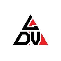 diseño de logotipo de letra triangular ldv con forma de triángulo. monograma de diseño del logotipo del triángulo ldv. plantilla de logotipo de vector de triángulo ldv con color rojo. logotipo triangular ldv logotipo simple, elegante y lujoso.