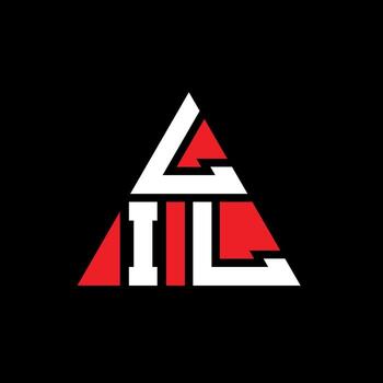 LIL triangle letter logo design with triangle shape. LIL triangle logo design monogram. LIL triangle vector logo template with red color. LIL triangular logo Simple, Elegant, and Luxurious Logo.