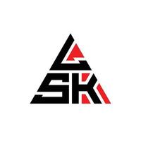 Diseño de logotipo de letra triangular lsk con forma de triángulo. Monograma de diseño de logotipo de triángulo lsk. Plantilla de logotipo de vector de triángulo lsk con color rojo. logotipo triangular lsk logotipo simple, elegante y lujoso.