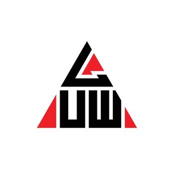 LUW triangle letter logo design with triangle shape. LUW triangle logo design monogram. LUW triangle vector logo template with red color. LUW triangular logo Simple, Elegant, and Luxurious Logo.