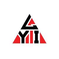 LYI triangle letter logo design with triangle shape. LYI triangle logo design monogram. LYI triangle vector logo template with red color. LYI triangular logo Simple, Elegant, and Luxurious Logo.