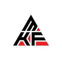 Diseño de logotipo de letra triangular mkf con forma de triángulo. monograma de diseño de logotipo de triángulo mkf. Plantilla de logotipo vectorial de triángulo mkf con color rojo. logotipo triangular mkf logotipo simple, elegante y lujoso. vector