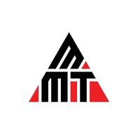 diseño de logotipo de letra triangular mmt con forma de triángulo. monograma de diseño de logotipo de triángulo mmt. plantilla de logotipo de vector de triángulo mmt con color rojo. logotipo triangular mmt logotipo simple, elegante y lujoso.