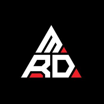 MRD triangle letter logo design with triangle shape. MRD triangle logo design monogram. MRD triangle vector logo template with red color. MRD triangular logo Simple, Elegant, and Luxurious Logo.