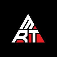 MRT triangle letter logo design with triangle shape. MRT triangle logo design monogram. MRT triangle vector logo template with red color. MRT triangular logo Simple, Elegant, and Luxurious Logo.