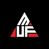 diseño de logotipo de letra de triángulo muf con forma de triángulo. monograma de diseño de logotipo de triángulo muf. plantilla de logotipo de vector de triángulo muf con color rojo. logotipo triangular muf logotipo simple, elegante y lujoso.