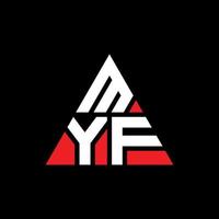 Diseño de logotipo de letra triangular myf con forma de triángulo. monograma de diseño del logotipo del triángulo myf. plantilla de logotipo de vector de triángulo myf con color rojo. logotipo triangular myf logotipo simple, elegante y lujoso.