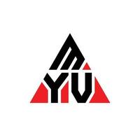 Diseño de logotipo de letra triangular myv con forma de triángulo. monograma de diseño del logotipo del triángulo myv. plantilla de logotipo de vector de triángulo myv con color rojo. logotipo triangular myv logotipo simple, elegante y lujoso.