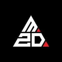 MZD triangle letter logo design with triangle shape. MZD triangle logo design monogram. MZD triangle vector logo template with red color. MZD triangular logo Simple, Elegant, and Luxurious Logo.