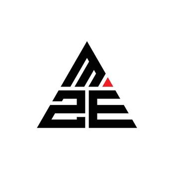 MZE triangle letter logo design with triangle shape. MZE triangle logo design monogram. MZE triangle vector logo template with red color. MZE triangular logo Simple, Elegant, and Luxurious Logo.