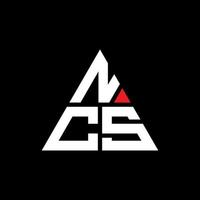 Diseño de logotipo de letra triangular ncs con forma de triángulo. monograma de diseño de logotipo de triángulo ncs. plantilla de logotipo de vector de triángulo ncs con color rojo. logotipo triangular ncs logotipo simple, elegante y lujoso.