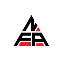 diseño de logotipo de letra triangular nfa con forma de triángulo. monograma de diseño del logotipo del triángulo nfa. plantilla de logotipo de vector de triángulo nfa con color rojo. logo triangular nfa logo simple, elegante y lujoso.