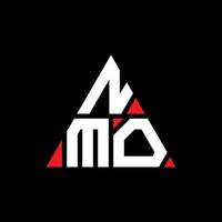 Diseño de logotipo de letra triangular nmo con forma de triángulo. monograma de diseño de logotipo de triángulo nmo. plantilla de logotipo de vector de triángulo nmo con color rojo. logo triangular nmo logo simple, elegante y lujoso.