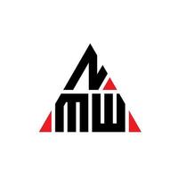NMW triangle letter logo design with triangle shape. NMW triangle logo design monogram. NMW triangle vector logo template with red color. NMW triangular logo Simple, Elegant, and Luxurious Logo.