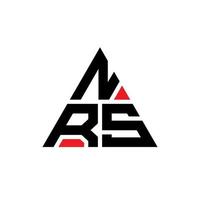 diseño de logotipo de letra triangular nrs con forma de triángulo. monograma de diseño de logotipo de triángulo nrs. plantilla de logotipo de vector de triángulo nrs con color rojo. logotipo triangular nrs logotipo simple, elegante y lujoso.