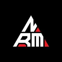 diseño de logotipo de letra triangular nrm con forma de triángulo. monograma de diseño de logotipo de triángulo nrm. plantilla de logotipo de vector de triángulo nrm con color rojo. logotipo triangular nrm logotipo simple, elegante y lujoso.