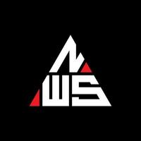 NWS triangle letter logo design with triangle shape. NWS triangle logo design monogram. NWS triangle vector logo template with red color. NWS triangular logo Simple, Elegant, and Luxurious Logo.