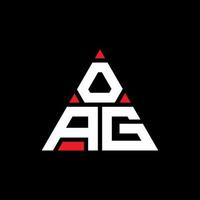 diseño de logotipo de letra triangular oag con forma de triángulo. monograma de diseño de logotipo de triángulo oag. plantilla de logotipo de vector de triángulo oag con color rojo. logotipo triangular oag logotipo simple, elegante y lujoso.