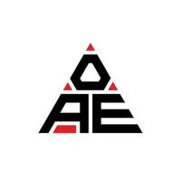 diseño de logotipo de letra triangular oae con forma de triángulo. monograma de diseño de logotipo de triángulo oae. plantilla de logotipo de vector de triángulo oae con color rojo. logotipo triangular oae logotipo simple, elegante y lujoso.