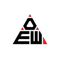 OEW triangle letter logo design with triangle shape. OEW triangle logo design monogram. OEW triangle vector logo template with red color. OEW triangular logo Simple, Elegant, and Luxurious Logo.