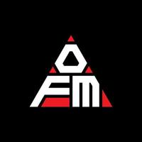 diseño de logotipo de letra triangular ofm con forma de triángulo. monograma de diseño de logotipo de triángulo ofm. ofm plantilla de logotipo vectorial triangular con color rojo. ofm logo triangular logo simple, elegante y lujoso. vector