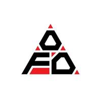 diseño de logotipo de letra triangular ofo con forma de triángulo. monograma de diseño del logotipo del triángulo ofo. plantilla de logotipo de vector de triángulo ofo con color rojo. logotipo triangular ofo logotipo simple, elegante y lujoso.