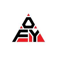 OFY triangle letter logo design with triangle shape. OFY triangle logo design monogram. OFY triangle vector logo template with red color. OFY triangular logo Simple, Elegant, and Luxurious Logo.
