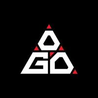 ogo diseño de logotipo de letra triangular con forma de triángulo. monograma de diseño de logotipo de triángulo ogo. plantilla de logotipo de vector de triángulo ogo con color rojo. logotipo triangular ogo logotipo simple, elegante y lujoso.