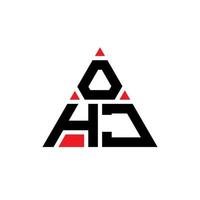 diseño de logotipo de letra triangular ohj con forma de triángulo. monograma de diseño del logotipo del triángulo ohj. plantilla de logotipo de vector de triángulo ohj con color rojo. logotipo triangular ohj logotipo simple, elegante y lujoso.