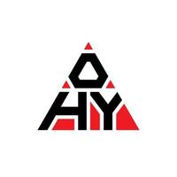 ohy diseño de logotipo de letra triangular con forma de triángulo. monograma de diseño de logotipo de triángulo ohy. plantilla de logotipo de vector de triángulo ohy con color rojo. logotipo triangular ohy logotipo simple, elegante y lujoso.