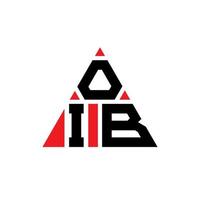 diseño de logotipo de letra triangular oib con forma de triángulo. monograma de diseño del logotipo del triángulo oib. plantilla de logotipo de vector de triángulo oib con color rojo. logotipo triangular oib logotipo simple, elegante y lujoso.