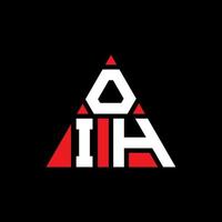 diseño de logotipo de letra triangular oih con forma de triángulo. monograma de diseño de logotipo de triángulo oih. plantilla de logotipo de vector de triángulo oih con color rojo. logotipo triangular oih logotipo simple, elegante y lujoso.