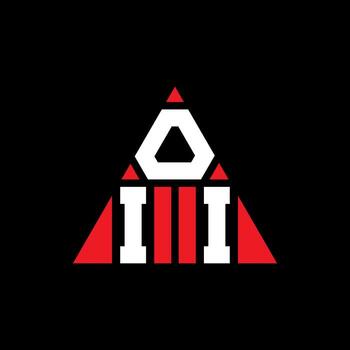 OII triangle letter logo design with triangle shape. OII triangle logo design monogram. OII triangle vector logo template with red color. OII triangular logo Simple, Elegant, and Luxurious Logo.