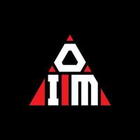 diseño de logotipo de letra triangular oim con forma de triángulo. monograma de diseño del logotipo del triángulo oim. plantilla de logotipo de vector de triángulo oim con color rojo. logotipo triangular oim logotipo simple, elegante y lujoso.