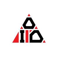 diseño de logotipo de letra triangular oio con forma de triángulo. monograma de diseño del logotipo del triángulo oio. plantilla de logotipo de vector de triángulo oio con color rojo. logotipo triangular de oio logotipo simple, elegante y lujoso.