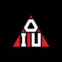 OIU triangle letter logo design with triangle shape. OIU triangle logo design monogram. OIU triangle vector logo template with red color. OIU triangular logo Simple, Elegant, and Luxurious Logo.