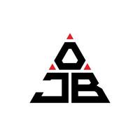 OJB triangle letter logo design with triangle shape. OJB triangle logo design monogram. OJB triangle vector logo template with red color. OJB triangular logo Simple, Elegant, and Luxurious Logo.