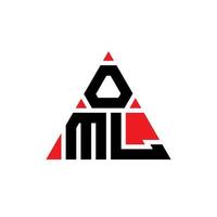 diseño de logotipo de letra triangular oml con forma de triángulo. monograma de diseño de logotipo de triángulo oml. plantilla de logotipo de vector de triángulo oml con color rojo. logotipo triangular oml logotipo simple, elegante y lujoso.