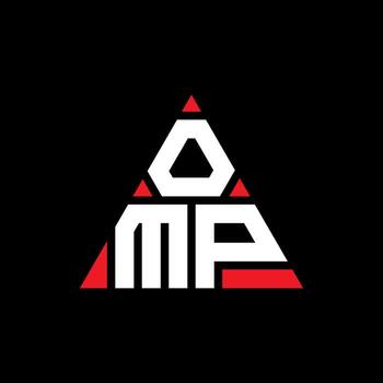 OMP triangle letter logo design with triangle shape. OMP triangle logo design monogram. OMP triangle vector logo template with red color. OMP triangular logo Simple, Elegant, and Luxurious Logo.