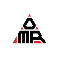 OMR triangle letter logo design with triangle shape. OMR triangle logo design monogram. OMR triangle vector logo template with red color. OMR triangular logo Simple, Elegant, and Luxurious Logo.