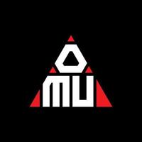 diseño de logotipo de letra triangular omu con forma de triángulo. monograma de diseño de logotipo de triángulo omu. plantilla de logotipo de vector de triángulo omu con color rojo. logotipo triangular omu logotipo simple, elegante y lujoso.