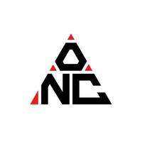 ONC triangle letter logo design with triangle shape. ONC triangle logo design monogram. ONC triangle vector logo template with red color. ONC triangular logo Simple, Elegant, and Luxurious Logo.
