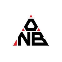 onb diseño de logotipo de letra triangular con forma de triángulo. monograma de diseño de logotipo de triángulo onb. plantilla de logotipo de vector de triángulo onb con color rojo. logotipo triangular onb logotipo simple, elegante y lujoso.