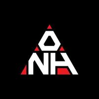 diseño de logotipo de letra de triángulo onh con forma de triángulo. monograma de diseño de logotipo de triángulo onh. plantilla de logotipo de vector de triángulo onh con color rojo. logotipo triangular onh logotipo simple, elegante y lujoso.