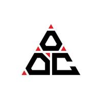 diseño de logotipo de letra triangular ooc con forma de triángulo. monograma de diseño del logotipo del triángulo ooc. plantilla de logotipo de vector de triángulo ooc con color rojo. logotipo triangular ooc logotipo simple, elegante y lujoso.