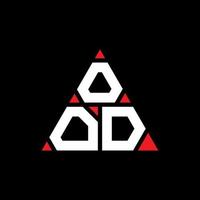 OOD triangle letter logo design with triangle shape. OOD triangle logo design monogram. OOD triangle vector logo template with red color. OOD triangular logo Simple, Elegant, and Luxurious Logo.
