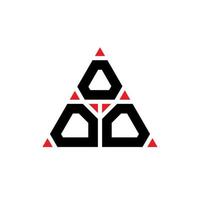 ooo diseño de logotipo de letra triangular con forma de triángulo. monograma de diseño de logotipo de triángulo ooo. plantilla de logotipo de vector de triángulo ooo con color rojo. logotipo triangular ooo logotipo simple, elegante y lujoso.